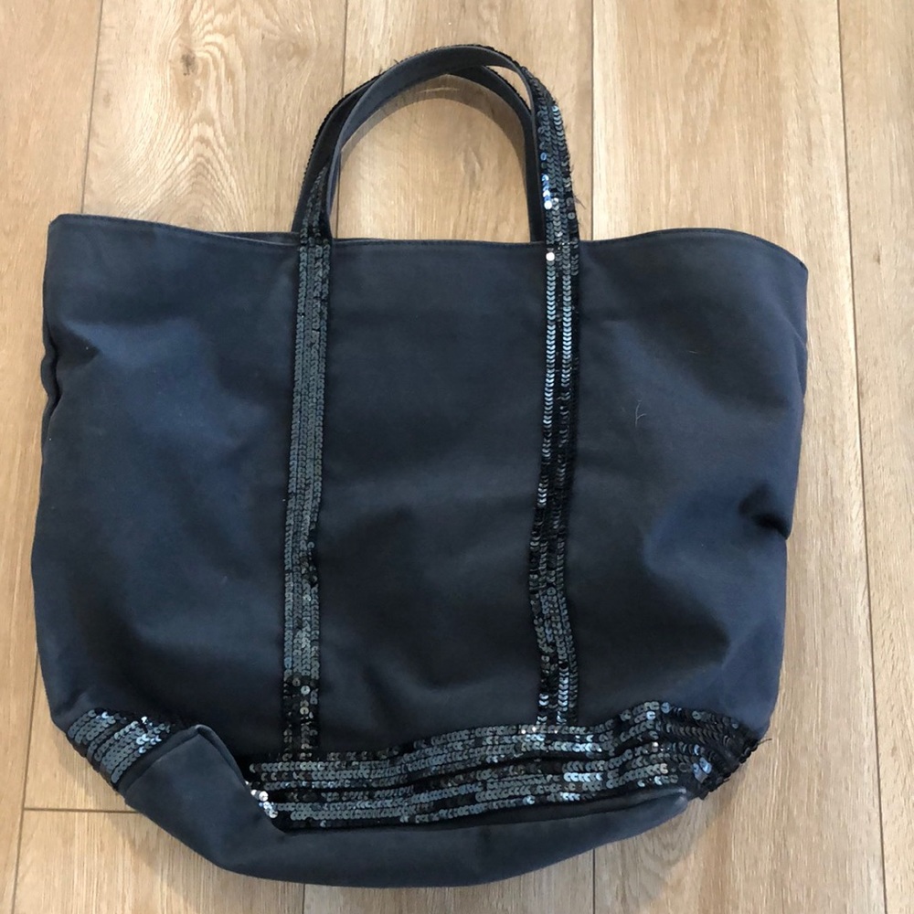 Vanessa Bruno Black Sequin Tote Bag